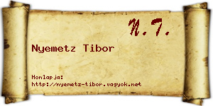 Nyemetz Tibor névjegykártya